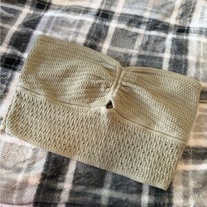 American Eagle Outfitters Olive Knit Tube Top